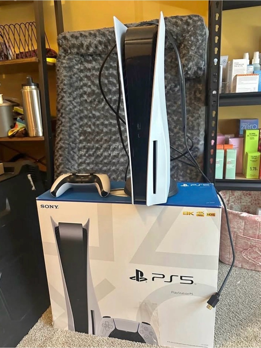 Sony PS5 Console with White and Black DualSense Controller